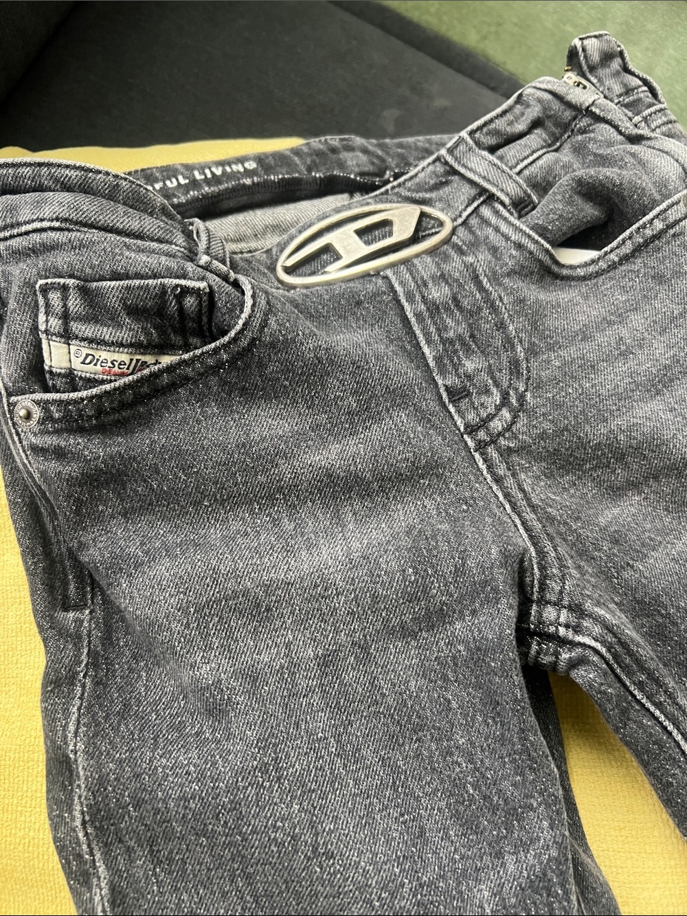Diesel Slim Kids  Gray Black Washed Jeans 10 years old my daughter wore age 7-8